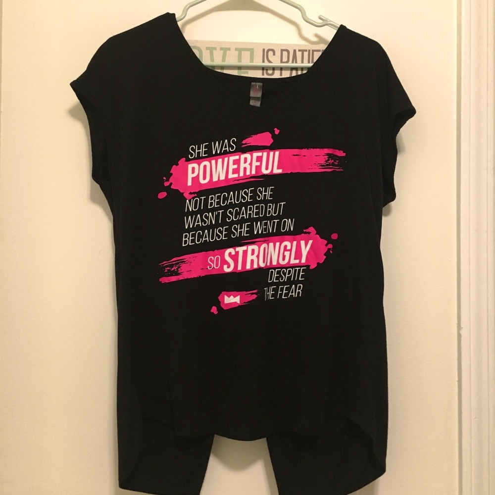 LadyBoss Open Back Style Workout Powerful T-Shirt